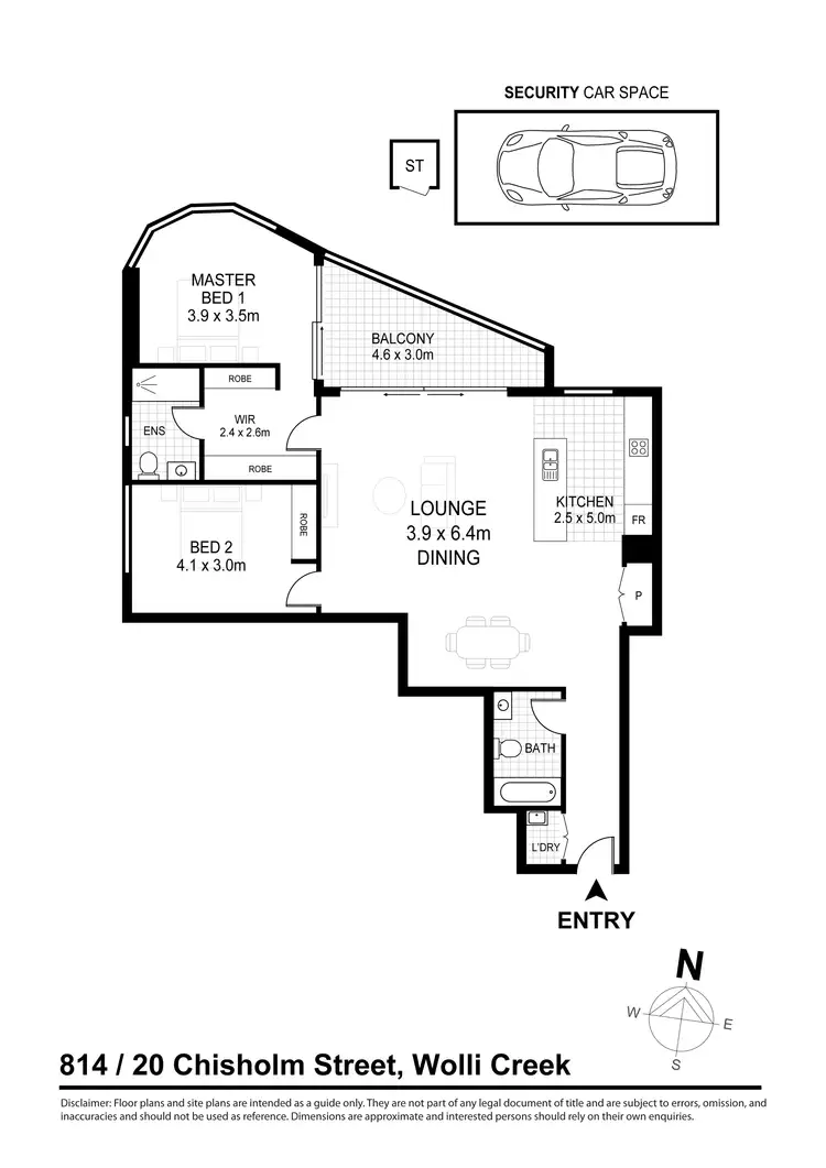 Floorplan of Homely apartment listing, 814/20 Chisholm Street, Wolli Creek NSW 2205