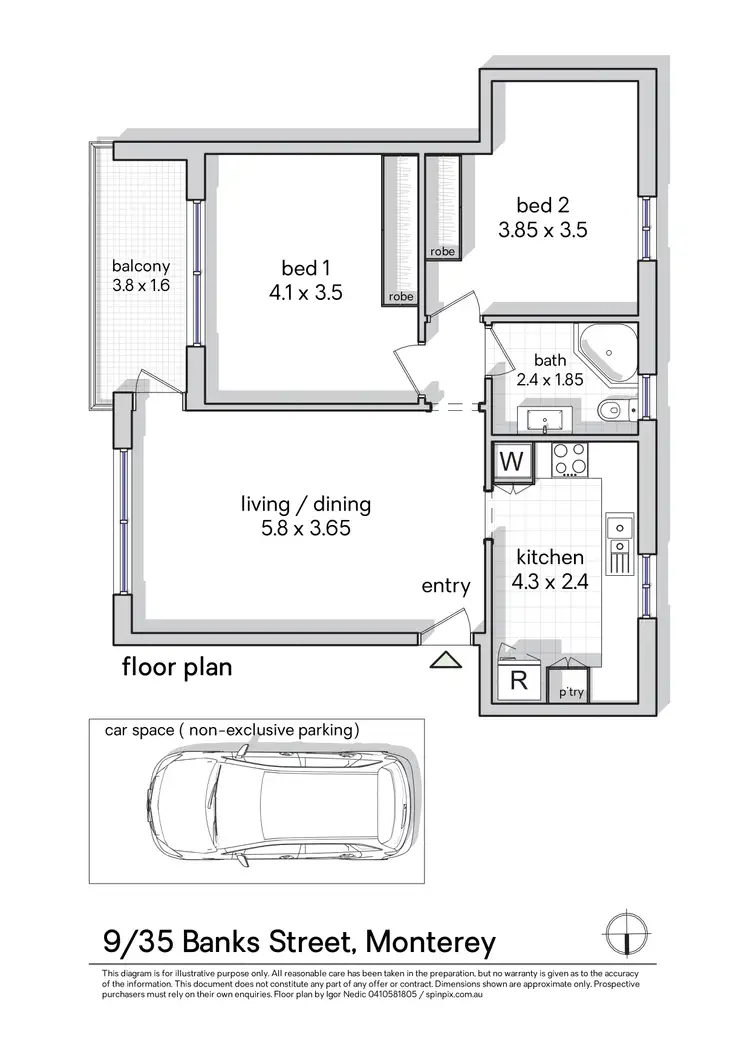 Floorplan of Homely apartment listing, 9/35 Banks Street, Monterey NSW 2217