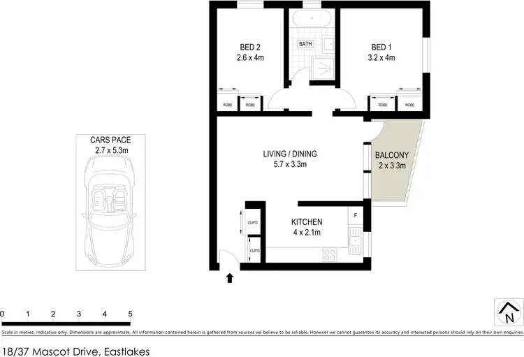 Floorplan of Homely unit listing, 18/37 Mascot Drive, Eastlakes NSW 2018
