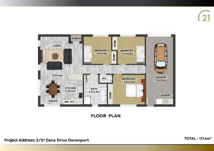 Floorplan of Homely unit listing, UNIT 1/51 Dana Drive, Devonport TAS 7310