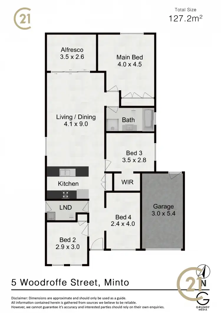 Floorplan of Homely house listing, 5 Woodroffe St, Minto NSW 2566