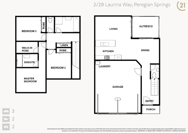 Floorplan of Homely semi-detached listing, 2/28 Laurina Way, Peregian Springs QLD 4573