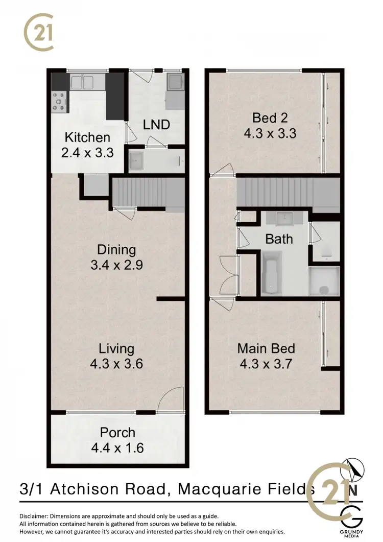 Floorplan of Homely townhouse listing, 3/1 Atchison Road, Macquarie Fields NSW 2564