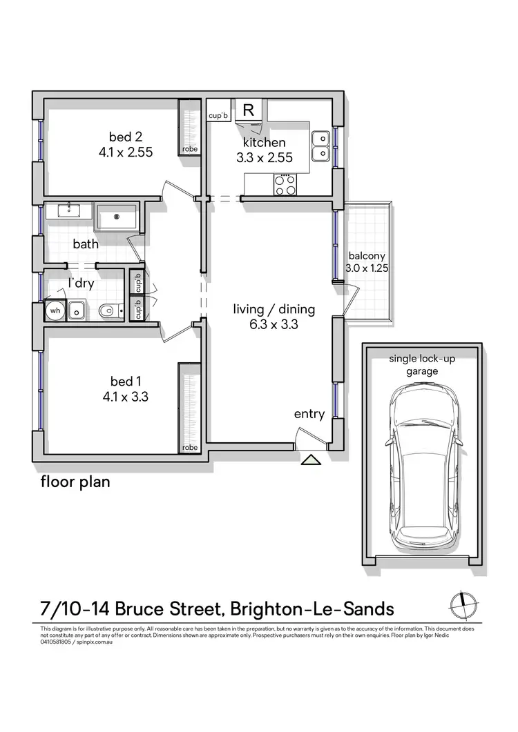 Floorplan of Homely apartment listing, 7/10 Bruce Street, Brighton-Le-Sands NSW 2216
