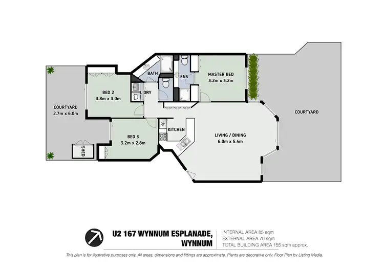 Floorplan of Homely unit listing, 2/167 Wynnum Esplanade, Wynnum QLD 4178