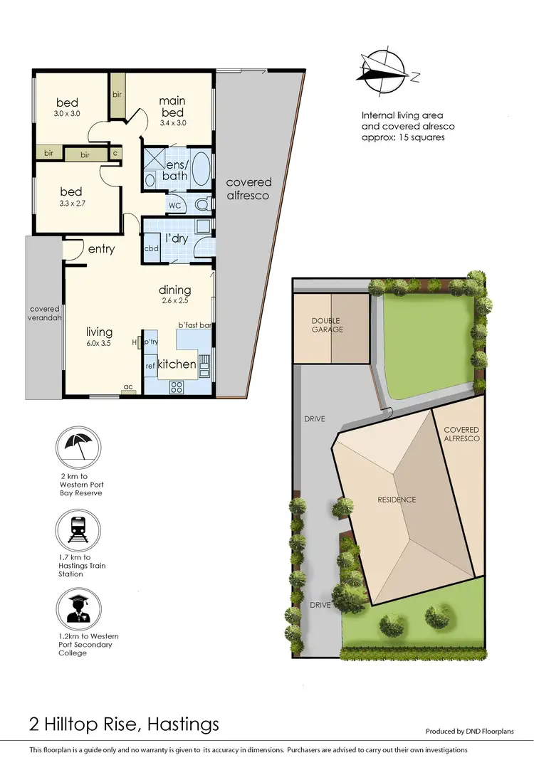 Floorplan of Homely house listing, 2 Hilltop Rise, Hastings VIC 3915