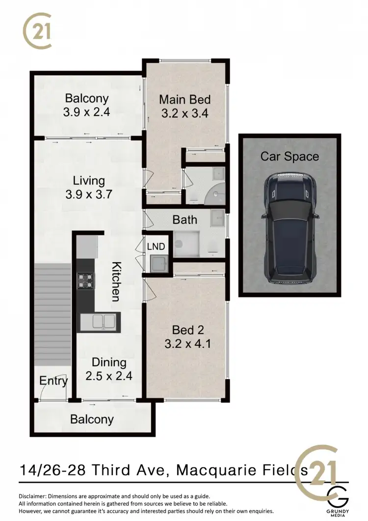 Floorplan of Homely townhouse listing, 14/26-28 Third Avenue, Macquarie Fields NSW 2564