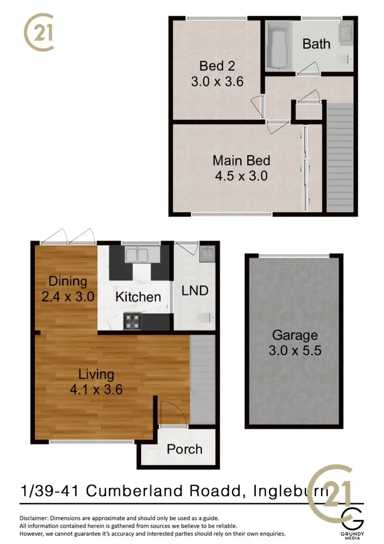 Floorplan of Homely townhouse listing, 1/39-41 Cumberland Rd, Ingleburn NSW 2565