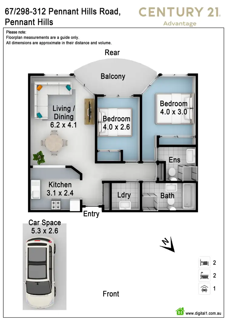 Floorplan of Homely unit listing, 67/298-312 Pennant hill Road, Pennant Hills NSW 2120