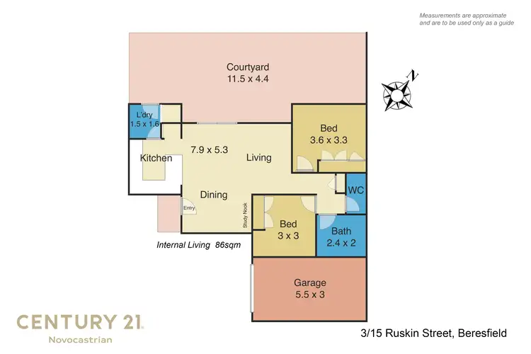 Floorplan of Homely villa listing, 3/15 Ruskin Street, Beresfield NSW 2322