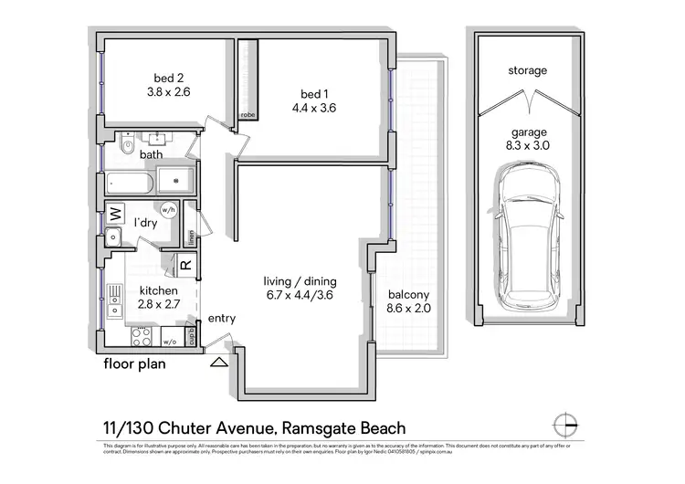 Floorplan of Homely apartment listing, 11/130 Chuter Avenue, Ramsgate Beach NSW 2217