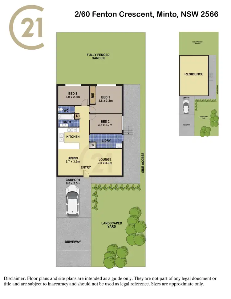 Floorplan of Homely semi-detached listing, 2/60 Fenton Crescent, Minto NSW 2566