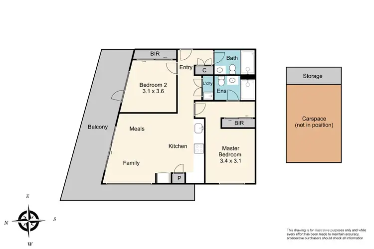 Floorplan of Homely apartment listing, 305/18 Lomandra Drive, Clayton South VIC 3169