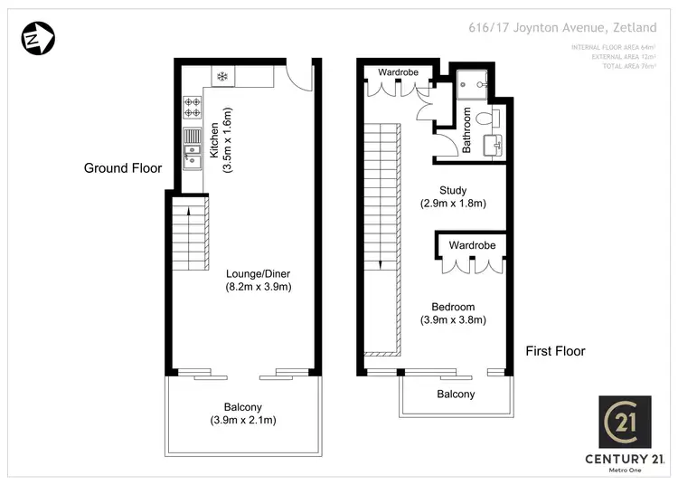 Floorplan of Homely apartment listing, 616/17 Joynton Avenue, Zetland NSW 2017