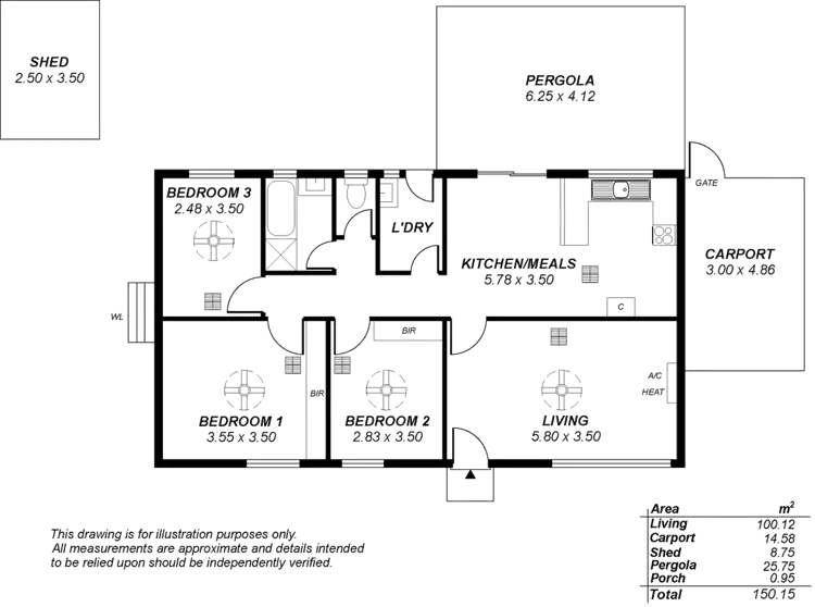 Floorplan of Homely house listing, 26 Featherstone Drive, Huntfield Heights SA 5163