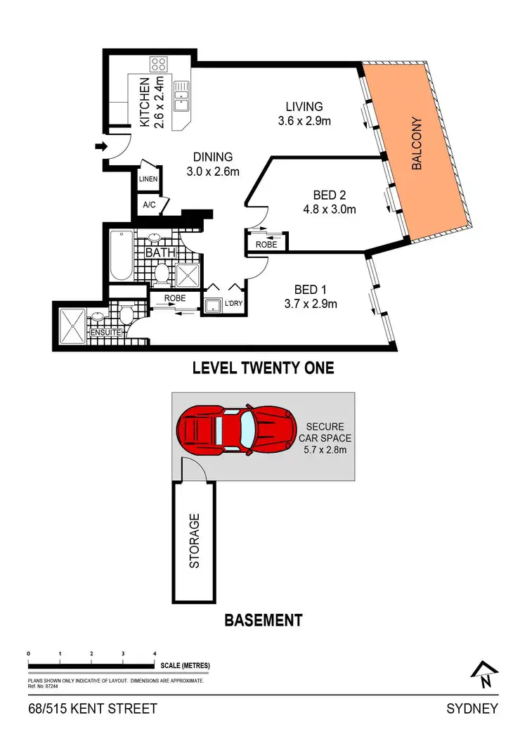 Floorplan of Homely apartment listing, 68/515 Kent Street, Sydney NSW 2000