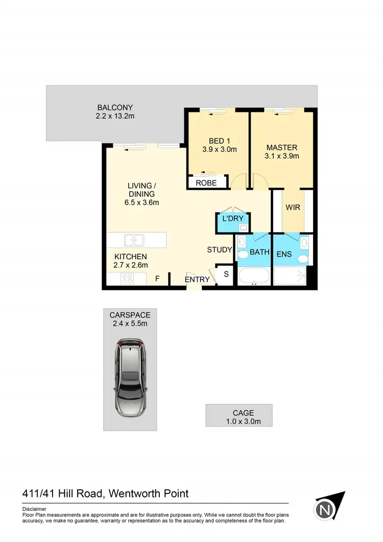 Floorplan of Homely apartment listing, 411/41 Hill Road, Wentworth Point NSW 2127