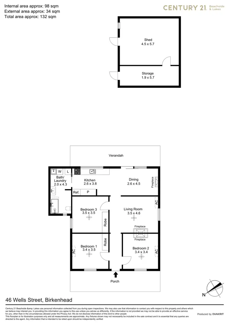 Floorplan of Homely house listing, 46 Wells Street, Birkenhead SA 5015
