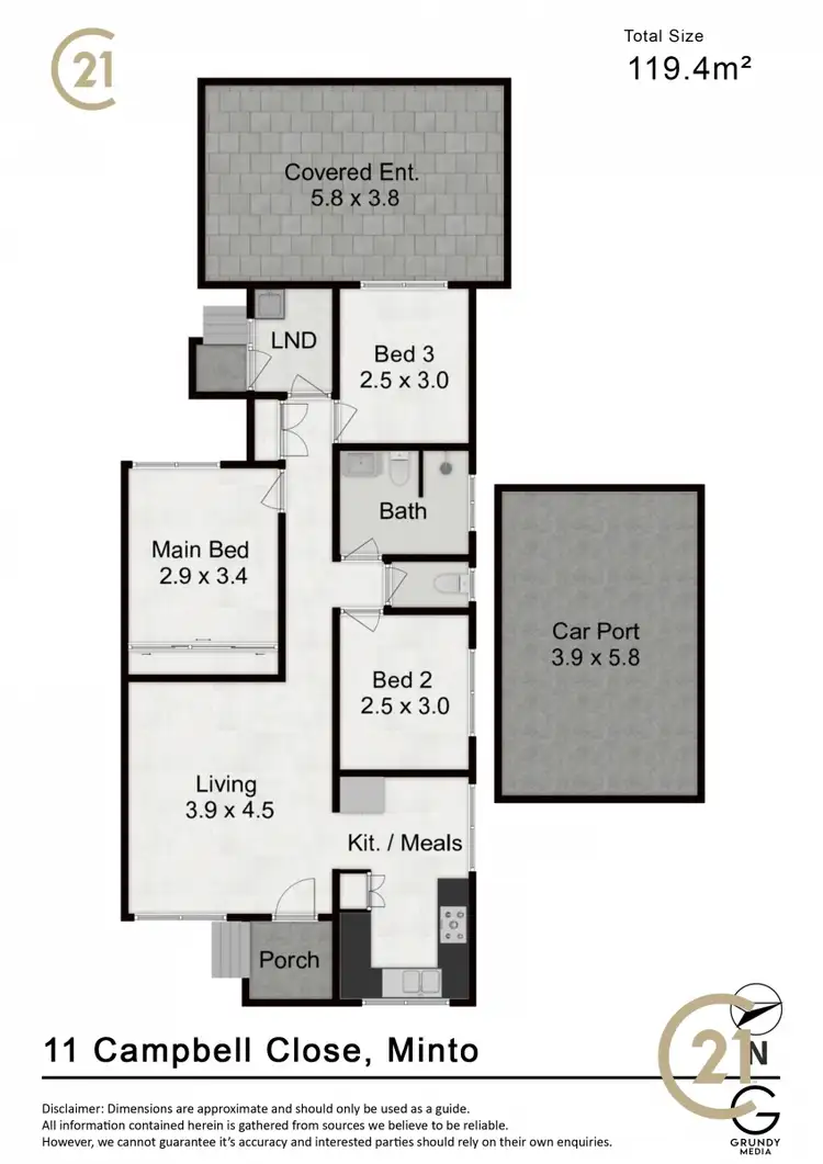Floorplan of Homely house listing, 11 Campbell Close, Minto NSW 2566