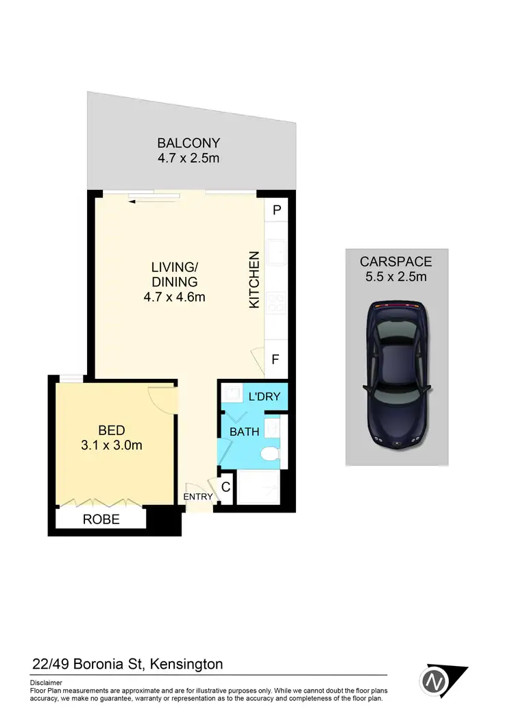 Floorplan of Homely apartment listing, 22/49 Boronia St, Kensington NSW 2033