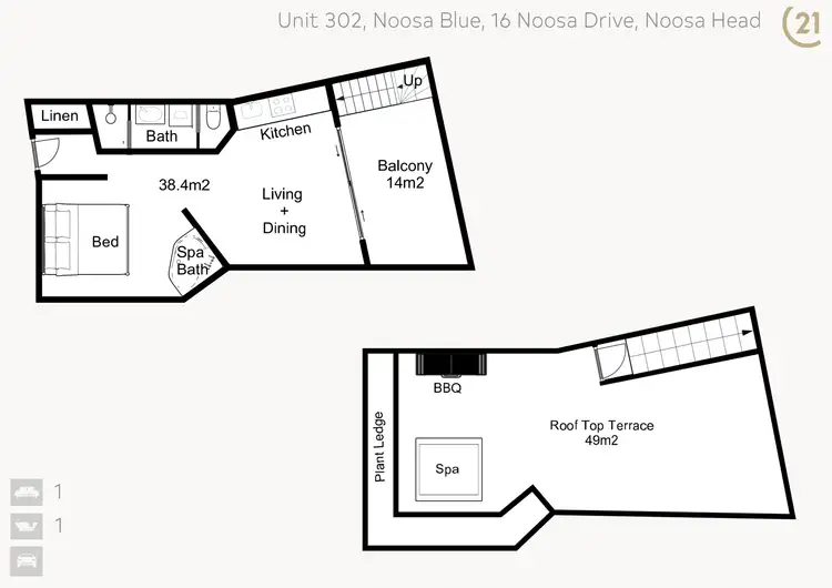 Floorplan of Homely unit listing, 302/16 Noosa Drive, Noosa Heads QLD 4567