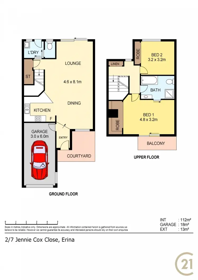 Floorplan of Homely townhouse listing, 2/7-8 Jennie Cox Close, Erina NSW 2250