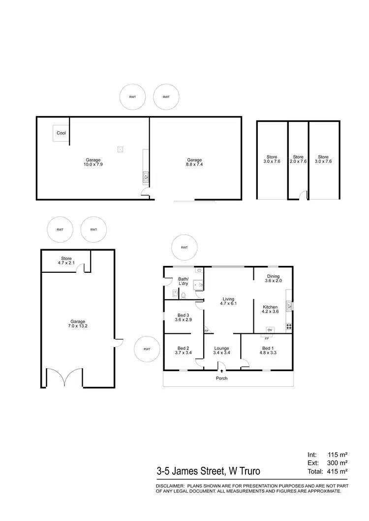 Floorplan of Homely rural property listing, 3-5 James Street West, Truro SA 5356