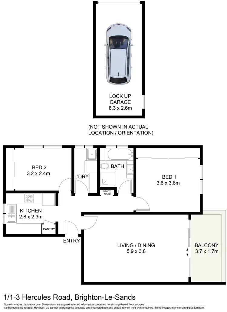 Floorplan of Homely apartment listing, 1/1-3 Hercules Road, Brighton-Le-Sands NSW 2216