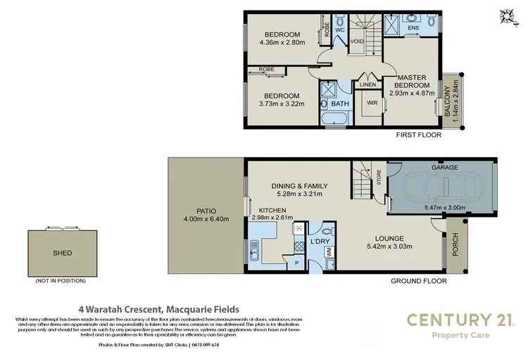 Floorplan of Homely semi-detached listing, 4 Waratah Cres, Macquarie Fields NSW 2564