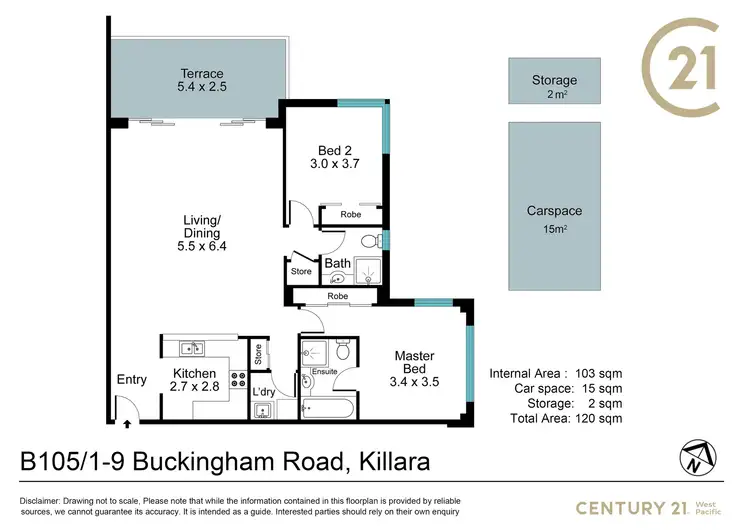 Floorplan of Homely apartment listing, B105/1-9 Buckingham Road, Killara NSW 2071