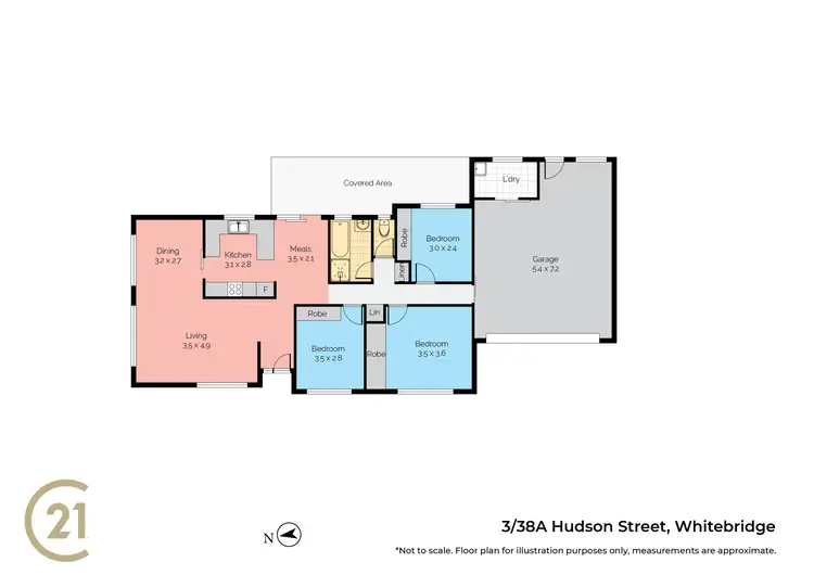 Floorplan of Homely villa listing, 3/38A Hudson Street, Whitebridge NSW 2290