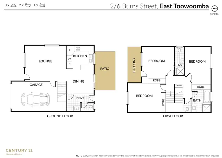 Floorplan of Homely unit listing, 2/6 Burns Street, East Toowoomba QLD 4350