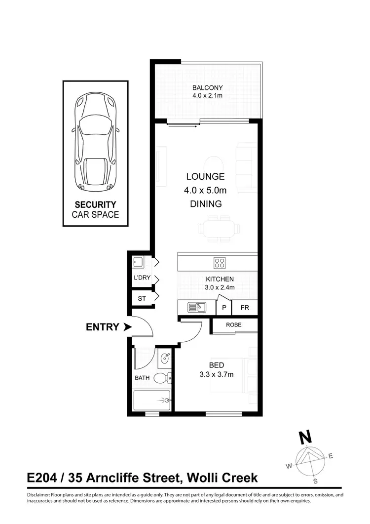 Floorplan of Homely apartment listing, E204/35 Arncliffe Street, Wolli Creek NSW 2205