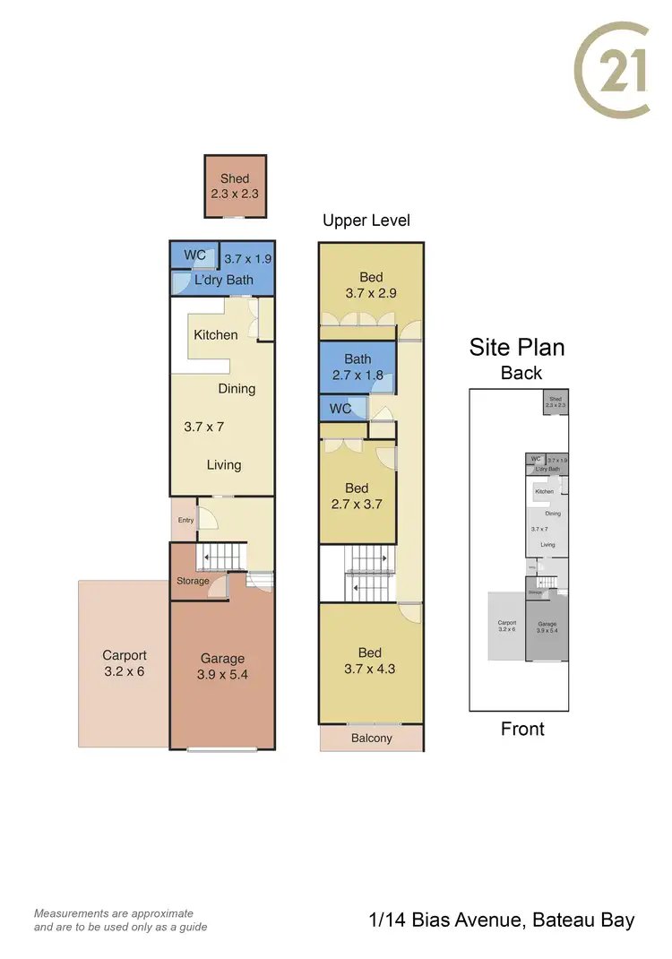 Floorplan of Homely townhouse listing, 1/14 Bias Avenue, Bateau Bay NSW 2261