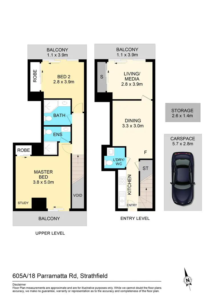 Floorplan of Homely apartment listing, 605A/7 Hilts Road, Strathfield NSW 2135
