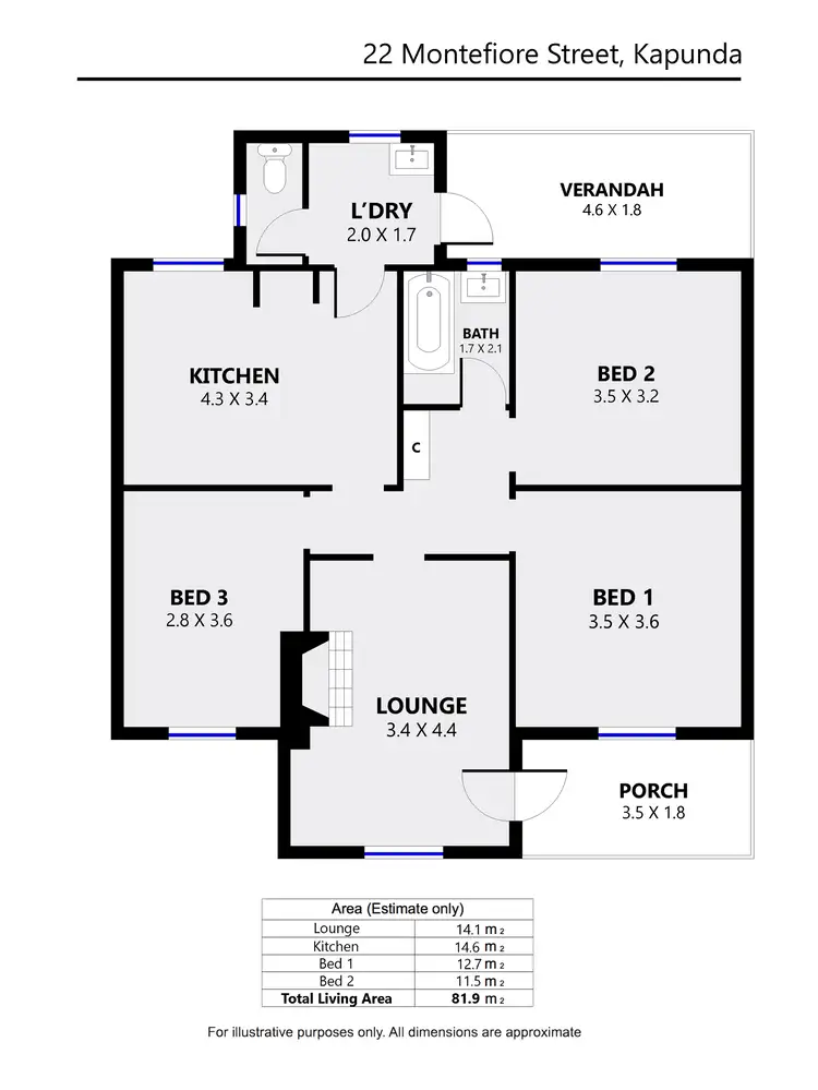 Floorplan of Homely house listing, 22 Montefiore Street, Kapunda SA 5373