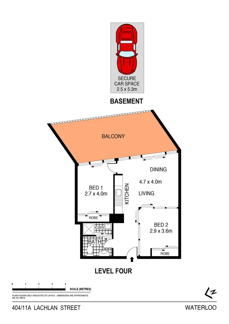 Floorplan of Homely apartment listing, 404/11a Lachlan Street, Waterloo NSW 2017