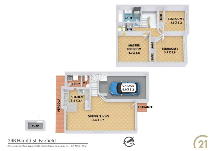Floorplan of Homely semi-detached listing, 24B Harold Street, Fairfield NSW 2165