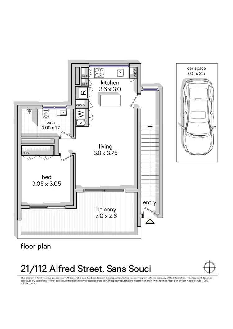 Floorplan of Homely apartment listing, 21/112 Alfred Street, Sans Souci NSW 2219