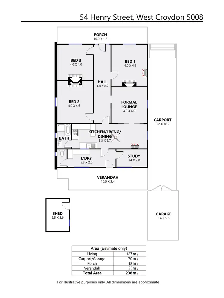 Floorplan of Homely house listing, 54 Henry St, West Croydon SA 5008