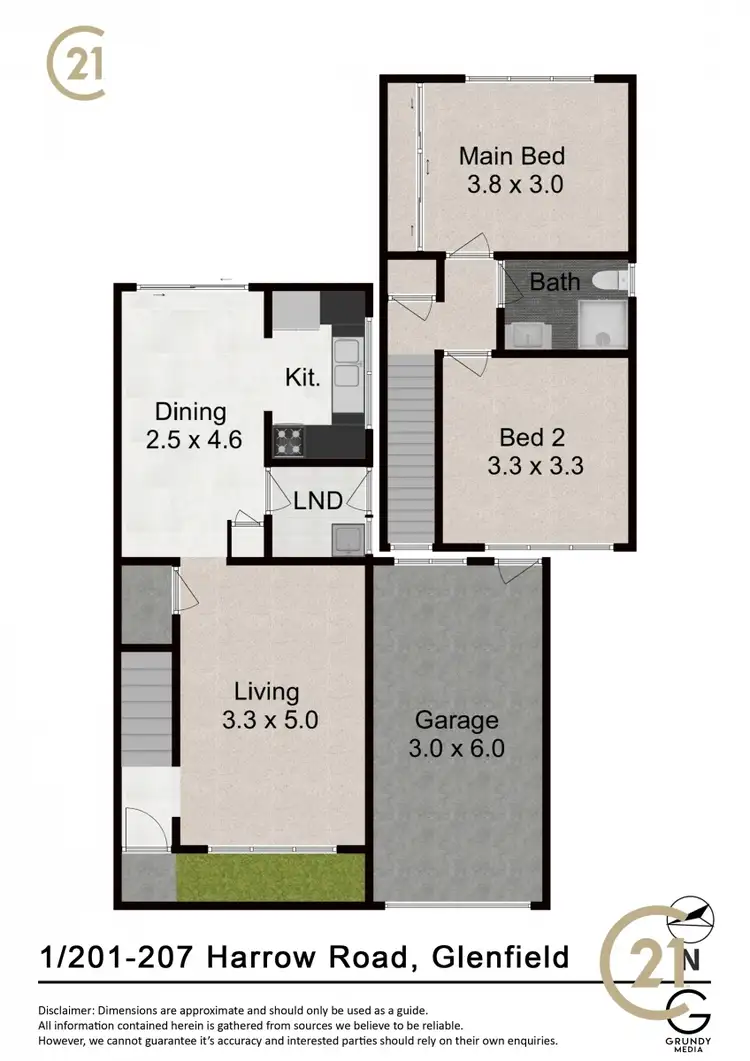 Floorplan of Homely townhouse listing, 1/201-207 Harrow Rd, Glenfield NSW 2167