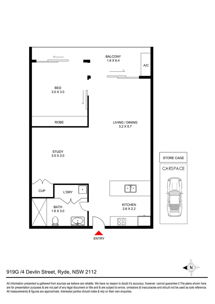 Floorplan of Homely apartment listing, 919G/4 Devlin Street, Ryde NSW 2112