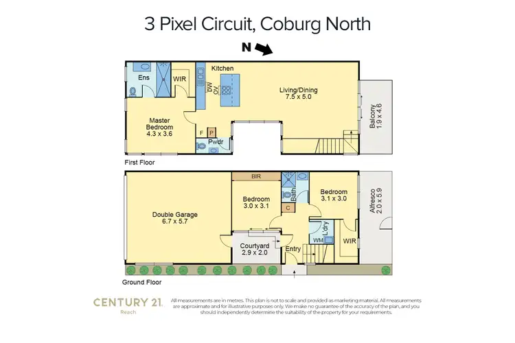 Floorplan of Homely townhouse listing, 3 Pixel Circuit, Coburg North VIC 3058