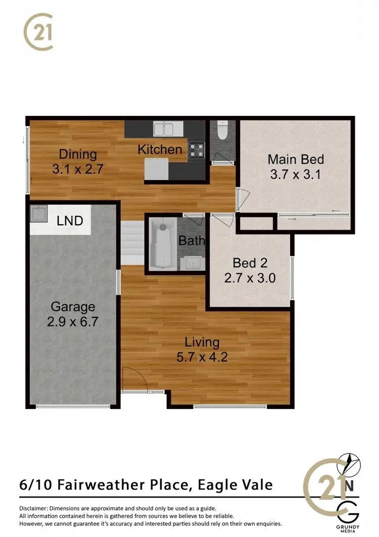 Floorplan of Homely semi-detached listing, 6/10-12 Fairweather Place, Eagle Vale NSW 2558