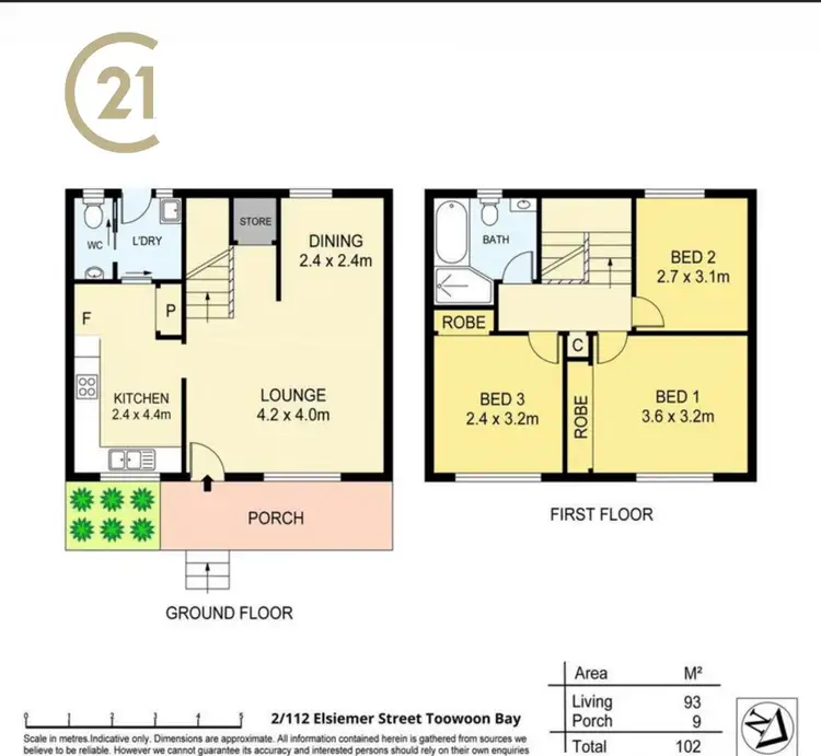 Floorplan of Homely townhouse listing, 2/112 Elsiemer Street, Toowoon Bay NSW 2261