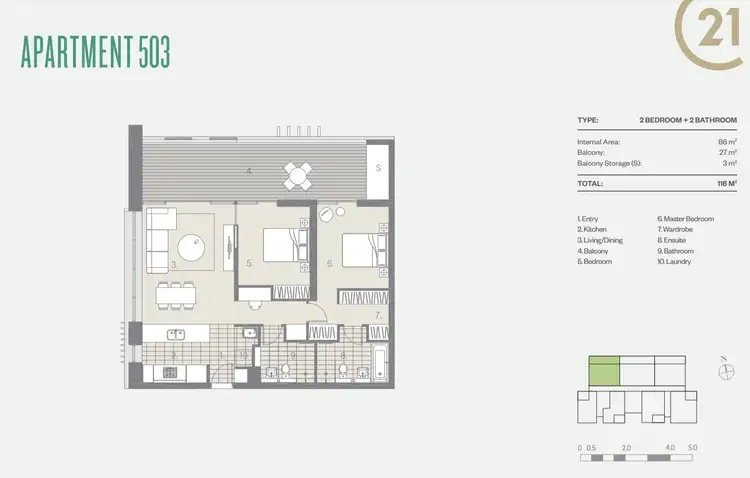 Floorplan of Homely apartment listing, 503/1 Collingridge Drive, Ryde NSW 2112