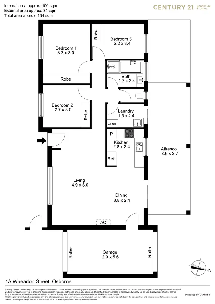 Floorplan of Homely house listing, 1a Wheadon Street, Osborne SA 5017