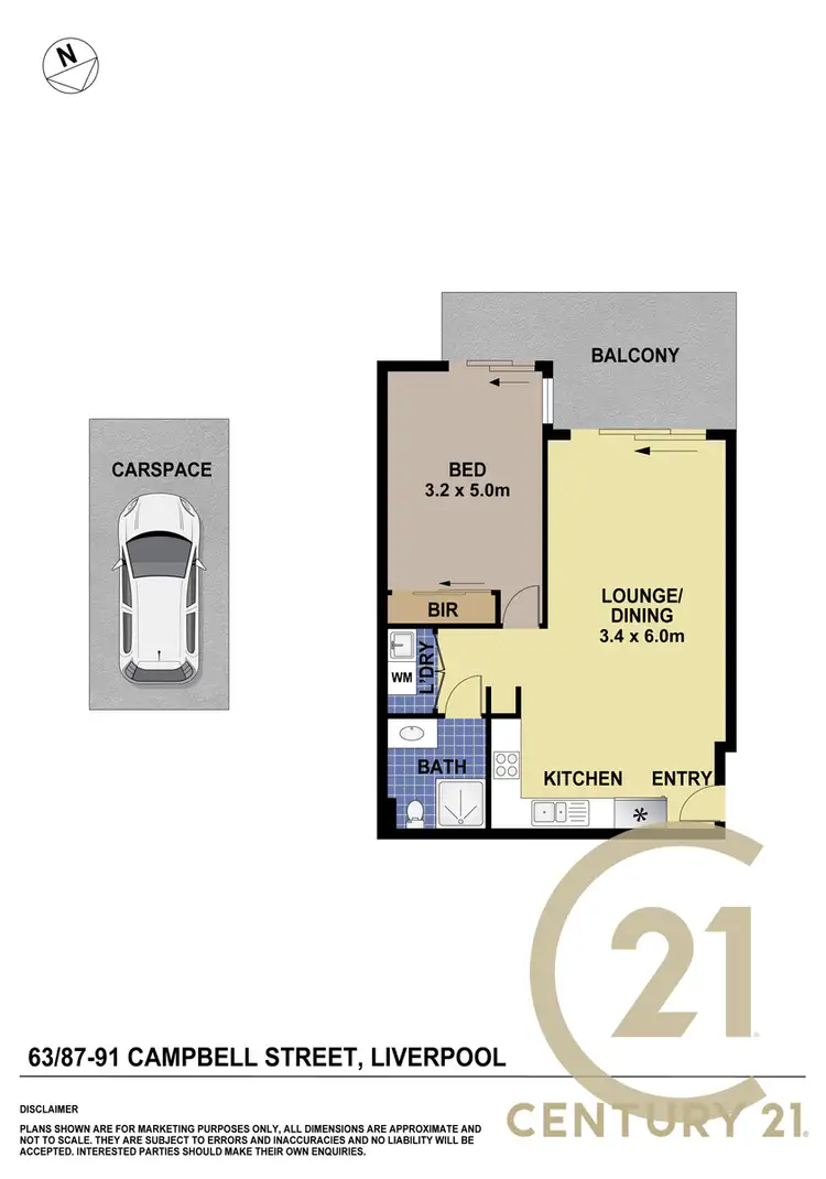 Floorplan of Homely apartment listing, 63/87-91 Campbell Street, Liverpool NSW 2170