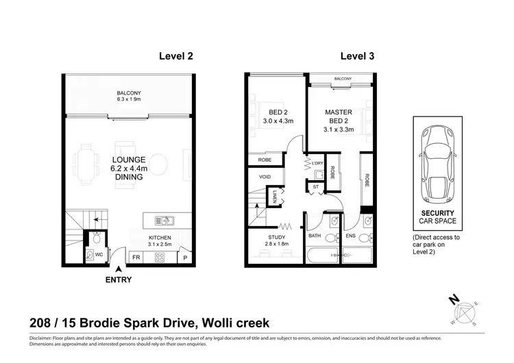 Floorplan of Homely apartment listing, 208/15 Brodie Spark Drive, Wolli Creek NSW 2205