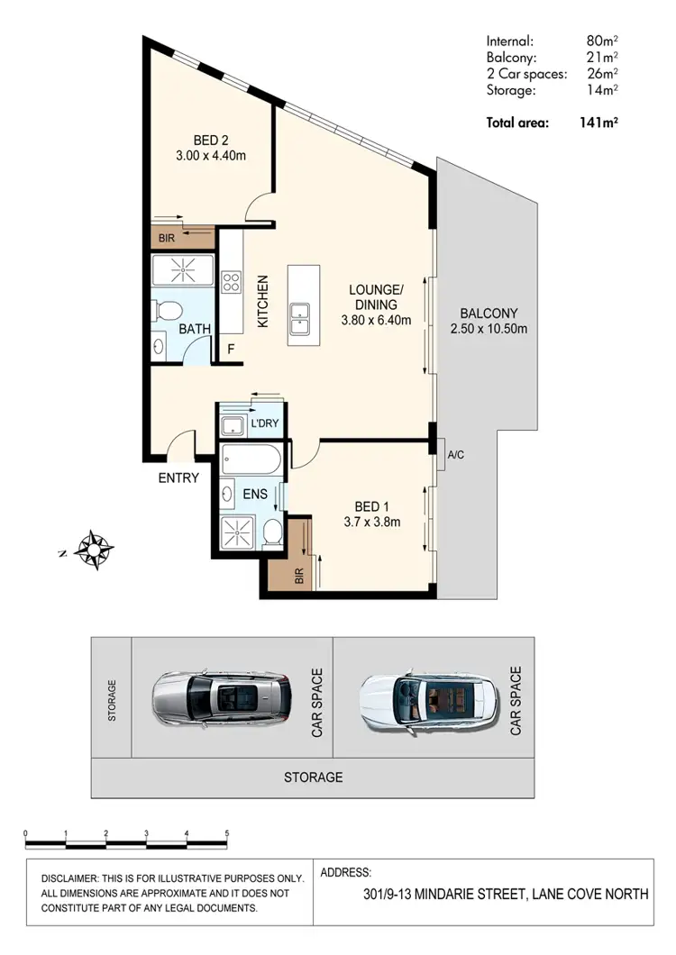 Floorplan of Homely apartment listing, 301/9-13 Mindarie St, Lane Cove NSW 2066